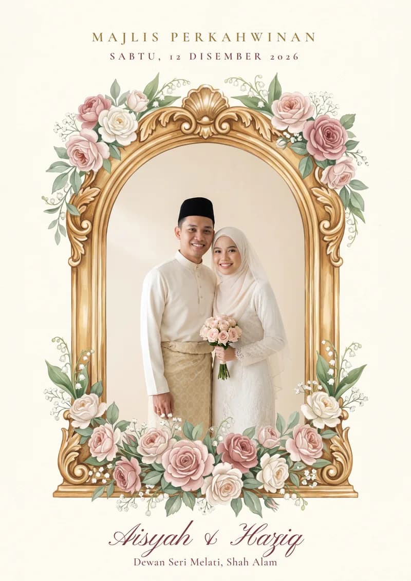 Welcome board Bingkai Emas (WB-05)