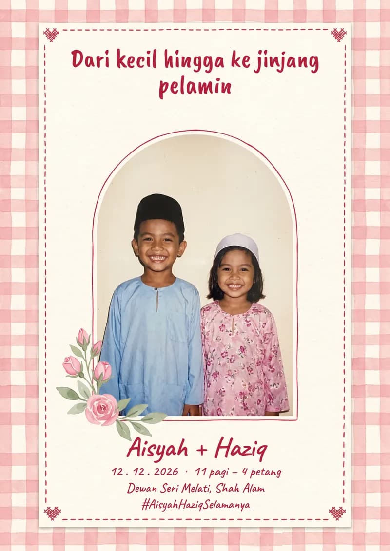 Welcome board Gingham Kasih (WB-08)