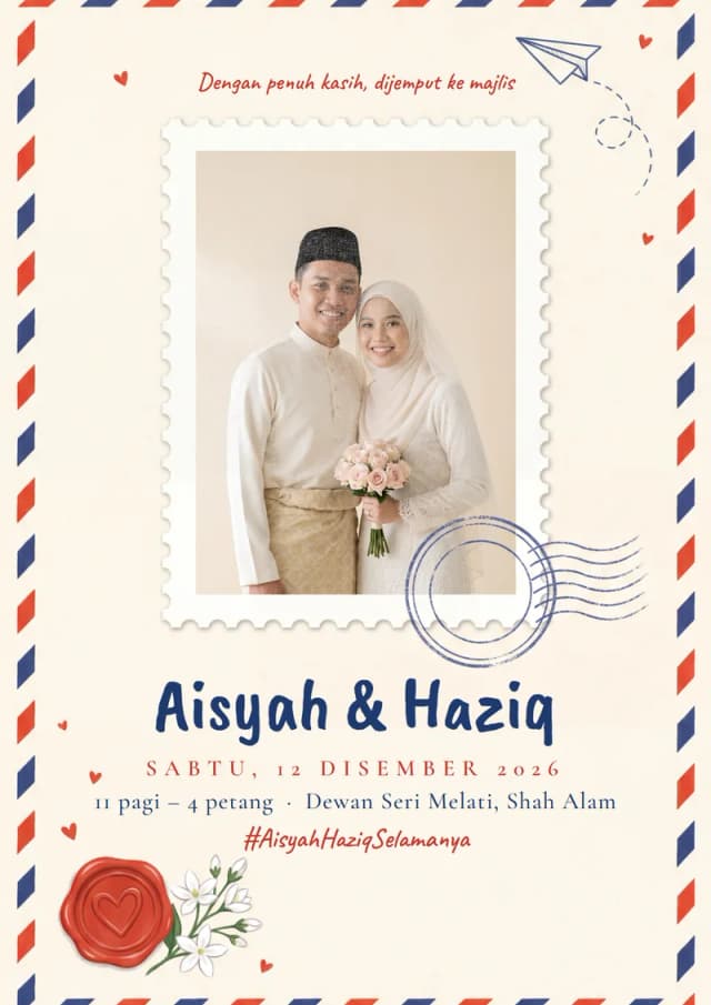 Reka bentuk welcome board Setem Kasih